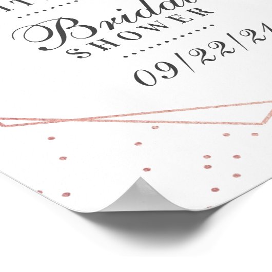 Eucalyptus Rose Goud Geometrische Bruiloftsborrel Poster (Hoek)