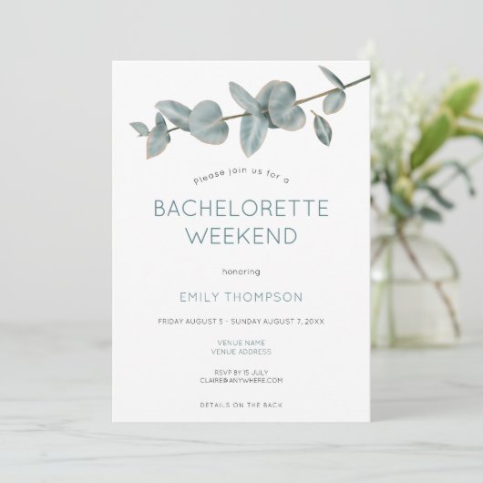 Eucalyptus Routebeschrijving Bachelorette Party We Kaart (Staand voorkant)