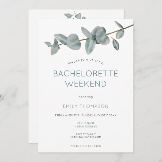 Eucalyptus Routebeschrijving Bachelorette Party We Kaart (Voorkant / Achterkant)