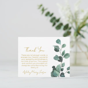 Eucalyptus Rouwkaart rouwbekrachting Bedankkaart