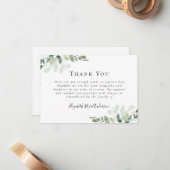 Eucalyptus rouwkaarten met dankbetuiging notitiekaartje (Voorkant / Achterkant in situ)