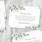Eucalyptus rouwkaarten met dankbetuiging notitiekaartje
