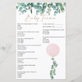 Eucalyptus Roze Ballon Baby shower Baby Trivia