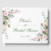 Eucalyptus Roze Blush Rozen Vrijgezellenfeest Gastenboek (Voorkant)