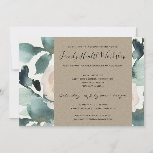 EUCALYPTUS ROZE GLOEIEND KRAFT ROZE WORKSHOP EVENE KAART (Voorkant)