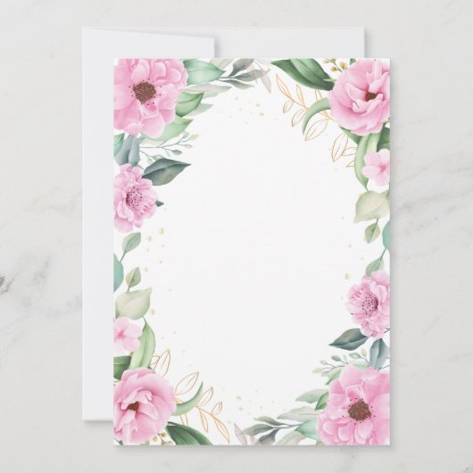 Eucalyptus Roze Goud Bloemen 80ste Tachtig Verjaar Kaart (Achterkant)