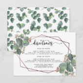 Eucalyptus roze gouden geometrische details bruilo kaart (Voorkant / Achterkant)