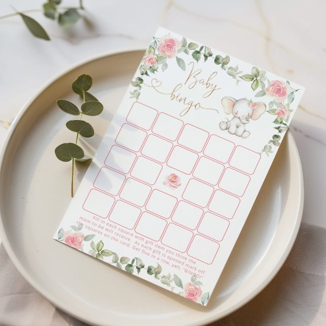 Eucalyptus roze olifant Baby bingo game (Creator heeft geüpload)