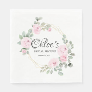 Eucalyptus Roze Roos Bruiloftsfeest Servet