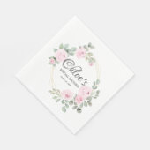 Eucalyptus Roze Roos Bruiloftsfeest Servet (Hoek)