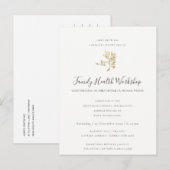 EUCALYPTUS ROZE ROOS KRAFT WORKSHOP EVENEMENT AANKONDIGINGSKAART (Voorkant / Achterkant)