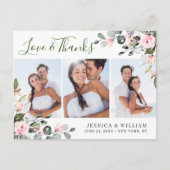 Eucalyptus roze Roses Weddenschap 3 Foto Hartelijk Briefkaart (Voorkant)