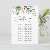 Eucalyptus Roze Rozen Bruiloft Zitkaarten Kaart (Staand voorkant)