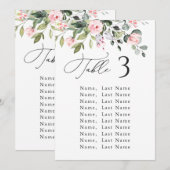 Eucalyptus Roze Rozen Bruiloft Zitkaarten Kaart (Voorkant / Achterkant)