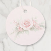 Eucalyptus Roze Strik Doop Bedankt Bedankjes Labels (Achterkant)