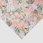 Eucalyptus Roze Witte Bloemige Boho Bruids Verjaar Tissuepapier (Detail)