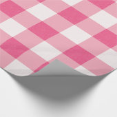 Eucalyptus Roze & Witte Gingham Check Plaid Cadeaupapier (Hoek)