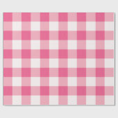 Eucalyptus Roze & Witte Gingham Check Plaid Cadeaupapier (Vlak)
