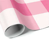 Eucalyptus Roze & Witte Gingham Check Plaid Cadeaupapier (Rol Hoek)