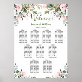 Eucalyptus & Rozen 9 Tafels Trouw ZITTINGPLAN Poster (Voorkant)