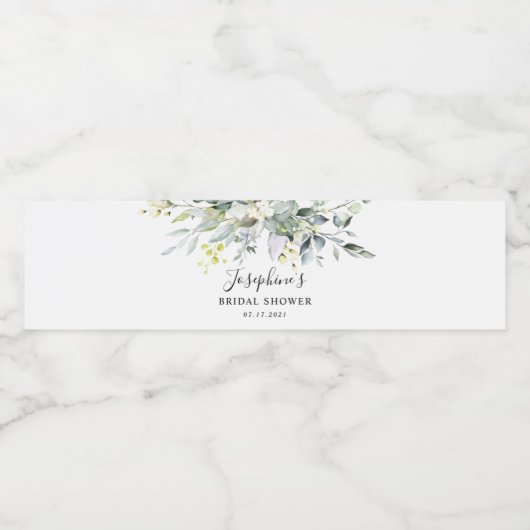 Eucalyptus Rozen Bruidsfeest Waterfles Label Waterfles Etiket (Enkel label)