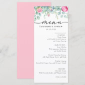 Eucalyptus Rozen | Elegante Boho groen bruiloft Menu (Voorkant / Achterkant)