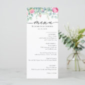 Eucalyptus Rozen | Elegante Boho groen bruiloft Menu (Staand voorkant)