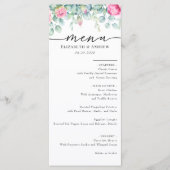 Eucalyptus Rozen | Elegante Boho groen bruiloft Menu (Voorkant)
