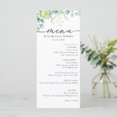 Eucalyptus Rozen | Elegante Boho groen bruiloft Menu (Staand voorkant)