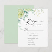 Eucalyptus Rozen | Elegante Boho groen bruiloft RSVP Kaartje (Voorkant / Achterkant)