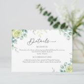 Eucalyptus Rozen | Elegante Boho groen Details Informatiekaartje (Staand voorkant)