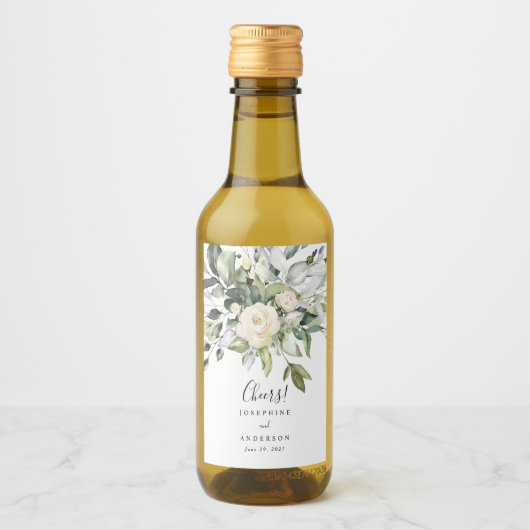 Eucalyptus Rozen Mini Wijnflesetiketten Wijn Etiket (Voorkant)