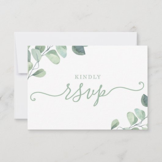 Eucalyptus RSVP Briefkaart (Voorkant)