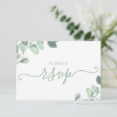 Eucalyptus RSVP Briefkaart (Staand voorkant)