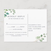 Eucalyptus RSVP Briefkaart met keuze uit maaltijde (Achterkant)