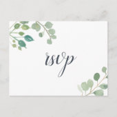 Eucalyptus RSVP Briefkaart met keuze uit maaltijde (Voorkant)