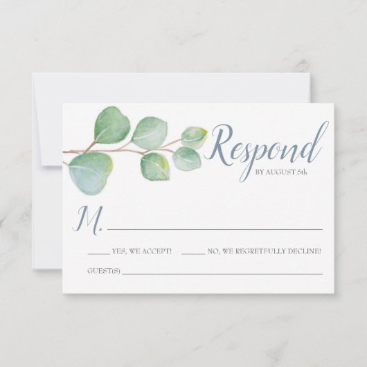 Eucalyptus RSVP-kaart Kaart (Voorkant)