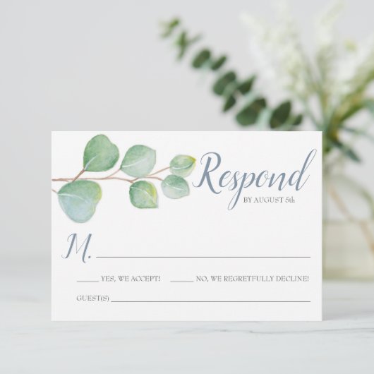Eucalyptus RSVP-kaart Kaart (Staand voorkant)