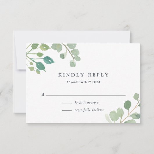 Eucalyptus RSVP-kaart RSVP Kaartje (Voorkant)
