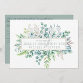 Eucalyptus RSVP kaart - Tekst beide zijden (Voorkant / Achterkant)