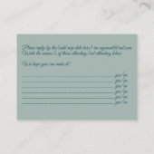 Eucalyptus RSVP-kaarten - tekst aan beide zijden Visitekaartje (Achterkant)