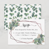 Eucalyptus RSVP roos goud geometrisch lijst Kaartje (Voorkant / Achterkant)