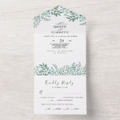 Eucalyptus Rustic All In One Wedding Uitnodigen Le All In One Uitnodiging (Binnen)