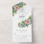 Eucalyptus Rustic All In One Wedding Uitnodigen Le Uitnodiging (Binnen)