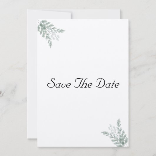 Eucalyptus Rustic Eco Friendly Kraft Save the Date Kaart (Voorkant)