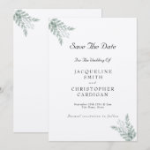 Eucalyptus Rustic Eco Friendly Save the Date Kaart (Voorkant / Achterkant)