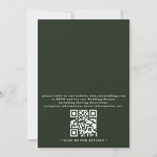 Eucalyptus Rustic Elegant Modern QR Code Wedding Kaart (Achterkant)