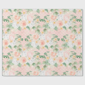 Eucalyptus Rustic Floral Sage Green Roze Cadeaupapier (Vlak)