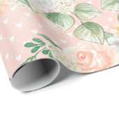 Eucalyptus Rustic Floral Sage Green Roze Cadeaupapier (Rol Hoek)