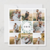 Eucalyptus Rustic Foto QR Code Vrijgezellenfeest Kaart (Achterkant)